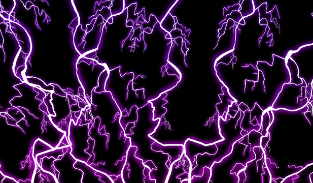 Purple Lightning Black Background