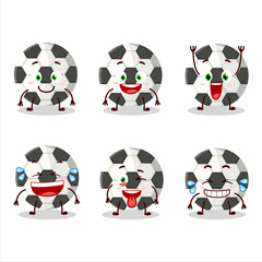 Cartoon character of soccer ball with smile expression - 450487360