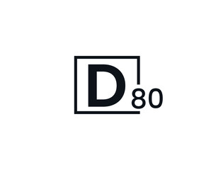 D80, 80D Initial letter logo