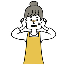 頭を抱える主婦