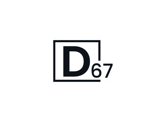 Obraz premium D67, 67D Initial letter logo