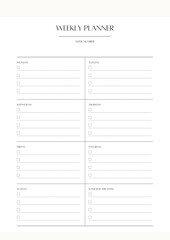 Weekly Planner / Day Planner. Modern planner template. planner and to do list.
