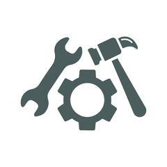 Tools, settings icon. Gray vector graphics.