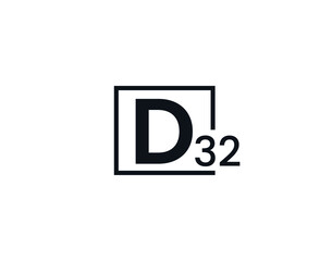 D32, 32D Initial letter logo