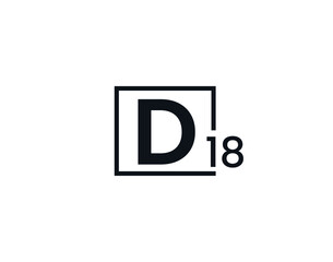D18, 18D Initial letter logo