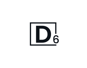 D6, 6D Initial letter logo