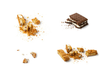 Thin Oatmeal Cookies, Healthy Cereal Crackers with Chocolate