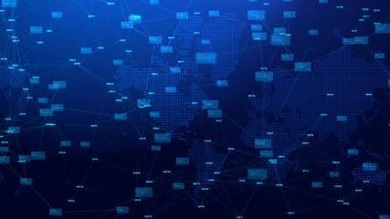 Abstract Digital Glitch technology world map Distorted interface Hacker Background. TV broadcast, web, background, virtual reality, science, networks, big data. signal error, fail. - Powered by Adobe