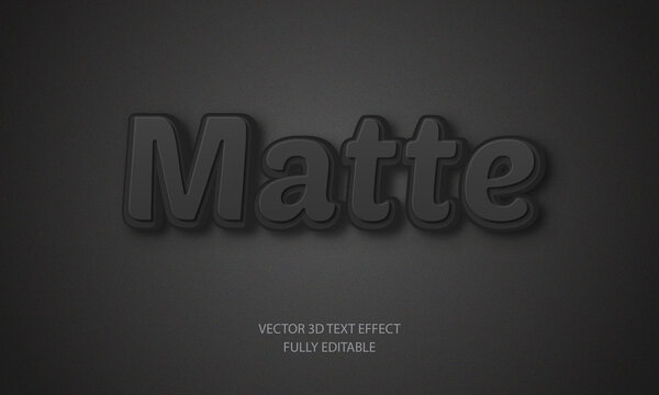 Editable 3d Text Effect Design With Letter Black In Matte Color In Vector	