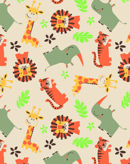 Jungle, tropical, forest, paradise, botanical, seamless pattern
