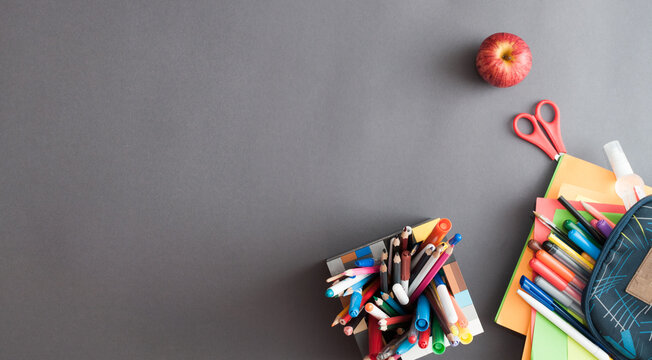 Welcome back to school flat lay
