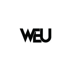Obraz premium weu initial letter monogram logo design