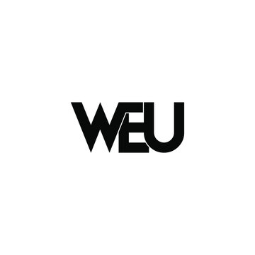 weu initial letter monogram logo design