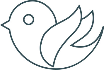 Vector Cartoon Cute Bird Isolated On White Background