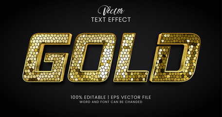 Gold text, stained glass text effect style