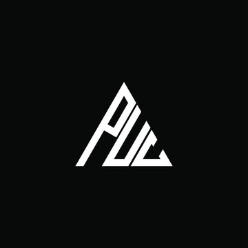 PUC letter logo creative design. PUC unique design
