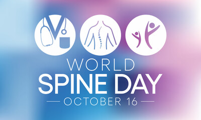 World Spine day is observed every year on September 16, is body's central support structure. It keeps us upright and connects the different parts of our skeleton to each other. Vector illustration