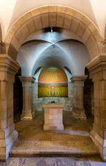 Poster Underground Virgin Mary crypt chapel beneath Benedictine Dormition Abbey on Mount Zion, near Zion Gate  outside walls of Jerusalem Old City in Israel © Art Media Factory