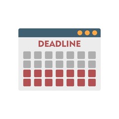 Deadline icon flat isolated vector