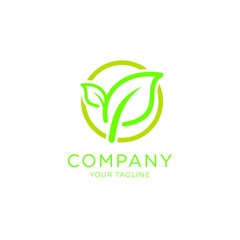 Nature logo with leaves sign