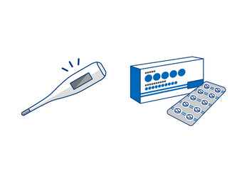 体温計と解熱剤