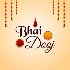 Bhai dooj indian festival celebration greeting card with creative background