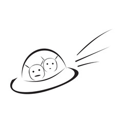 Space Aliens. UFO icon isolated on a white background in EPS10