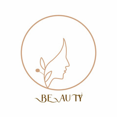vector illustration beauty logo icon salon style design hair girl female symbol woman beautiful fashion face care makeup head spa glamour cosmetics business modern profile luxury elegant creative line