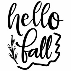 Hello Fall SVG Design 2 | Typography | Silhouette | Thanks Giving SVG Cut Files