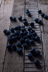 blueberries on a wooden table in a rustic style