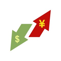 Trade war actions icon flat isolated vector