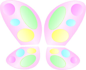 Translucent soft pink butterfly wings
