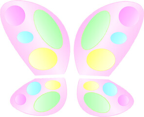 Translucent soft pink butterfly wings