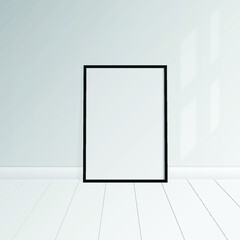 white empty room with poster. mockup vector illustration