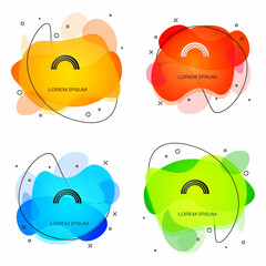 Black Rainbow icon isolated on white background. Abstract banner with liquid shapes. Vector Illustration