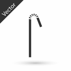 Grey Drinking plastic straw icon isolated on white background. Vector Illustration