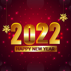 Creative 2022 happy new year invitation greeting card with creative background