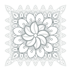 Decorative Doodle flowers in black and white for coloringbook, cover or background. Hand drawn sketch for adult anti stress coloring page vector.