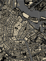 Fototapeta premium map of the city of Amsterdam, Netherlands