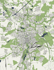 map of the city of of Braunschweig, Germany