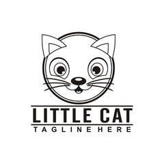 little cat logo business vector illustration