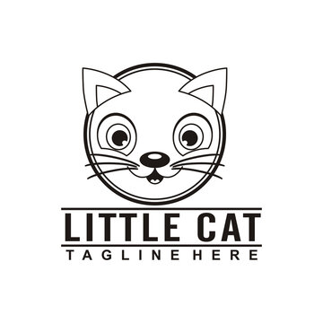 little cat logo business vector illustration