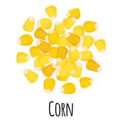 Corn for template farmer market design, label and packing. Natural energy protein organic super food.