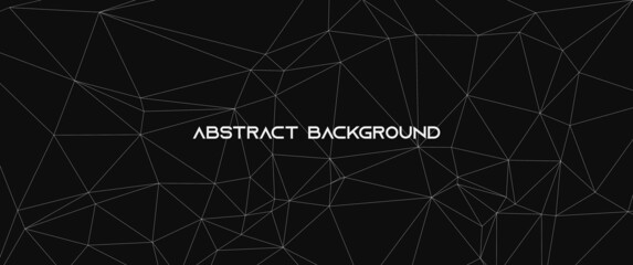 Geometric low poly lines on black background vector design. Network line look-alike vector design. Used for background, backdrop, banner, technology theme background.