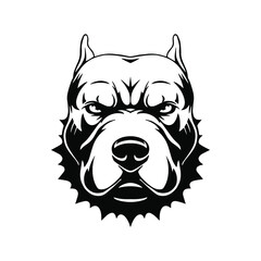Pete bull head. Vector illustration. Angry dog
