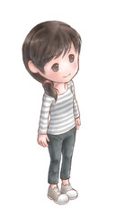 優しそうに微笑んでいる女性のイラスト素材