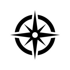 Wind rose, compass, navigation - vecto icon on white background.