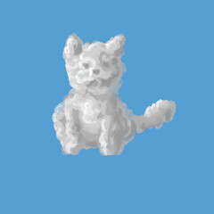 a cloud in the shape of a cat in a blue sky