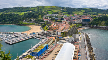 Obraz premium Getaria, Spain - 25 July 2021: The village of Getaria, on the Basque coast in northern Spain