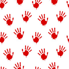 handprint pattern. bloody handprints. with drips of paint on hands